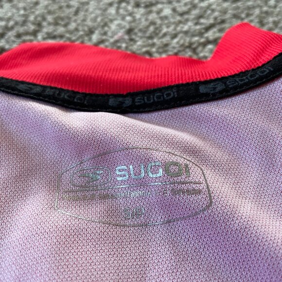 SUGOI Men's Size Small Cycling Jersey Canada Logo Red White 3/4 Zip Short Sleeve - Picture 10 of 13